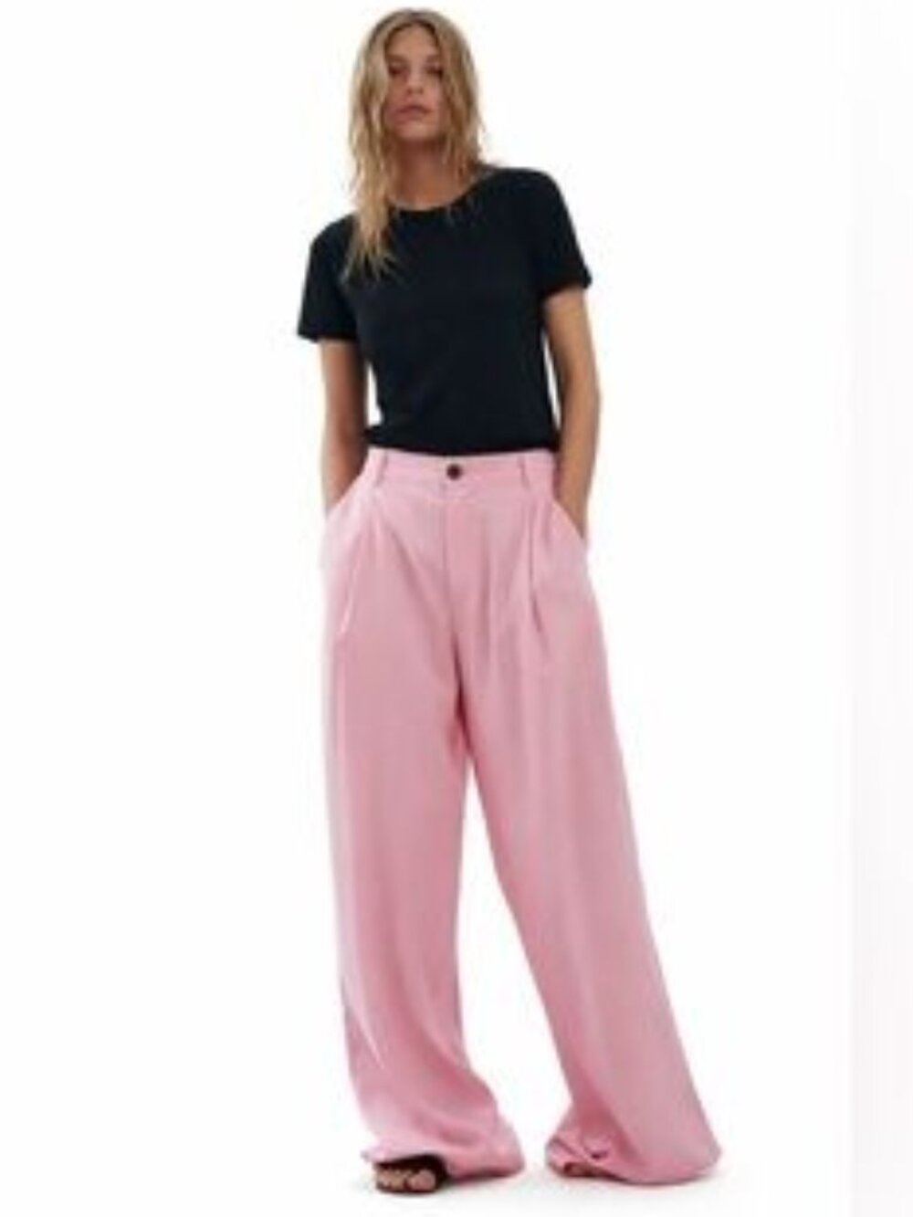 ZARA Pink High-Waisted Tailored Trousers – NWT (MODAL Fabric)